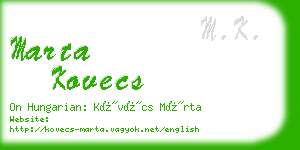 marta kovecs business card